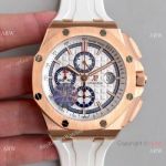  Replica Audemars Piguet Royal Oak Offshore 3126 V2 Chronograph Watch Rose Gold and White